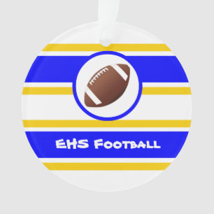 Personalized Blue and Gold Football Ornament
