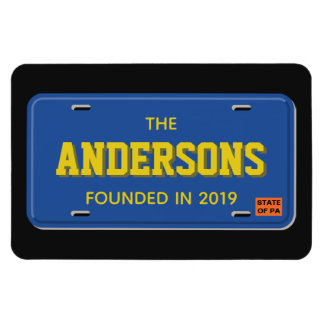 Personalized Blue and Gold License Plate Magnet