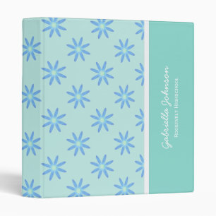 Personalized: Blue And Green Daisy Avery Binder