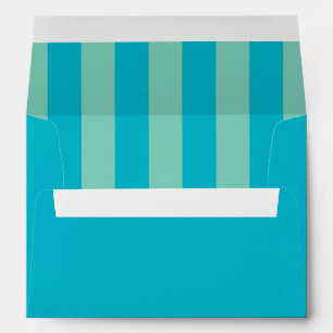 Personalized, Blue and Green,  Inside Stripe Envelopes