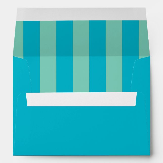 Personalized, Blue and Green,  Inside Stripe Envelopes (Back (Bottom))
