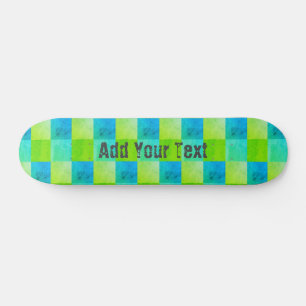 Personalized Blue and Green Rustic Cool  Skateboard