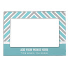 Personalized Blue And Grey Striped Magnetic Frame