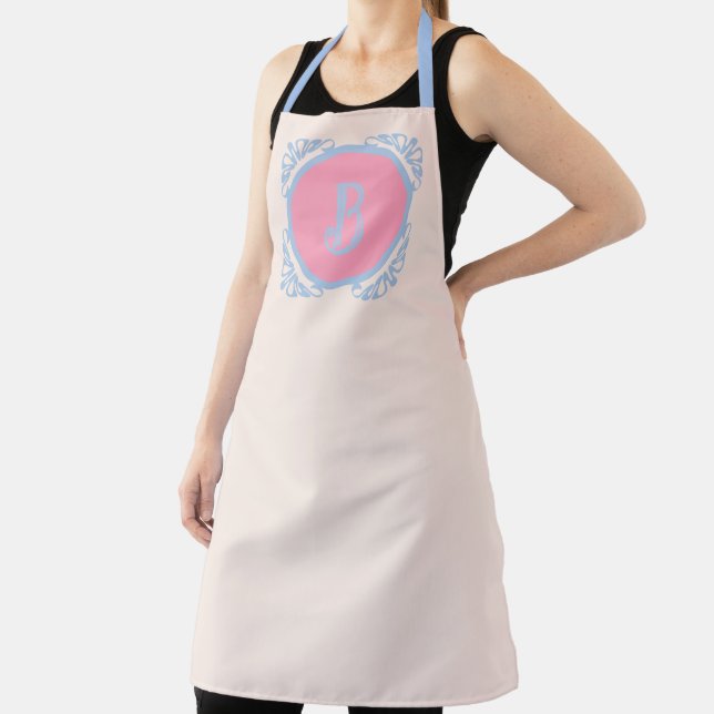 Personalized Blue and Pink All-Over Print Apron (Insitu)