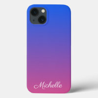 Personalized blue and pink ombre gradient Case-Mat