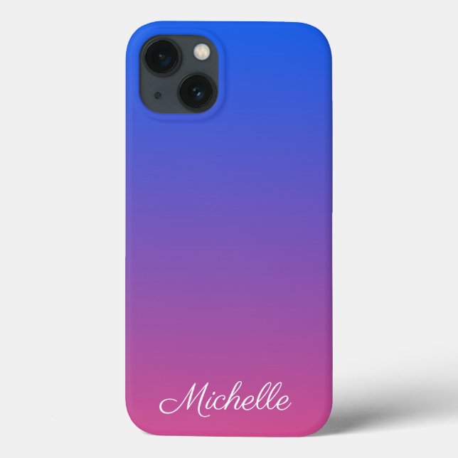 Personalized blue and pink ombre gradient Case-Mat Case-Mate iPhone Case (Back)