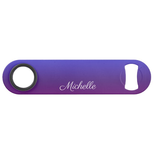 Personalized blue and purple ombre bar key (Front (Horizontal))