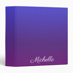 Personalized blue and purple ombre binder