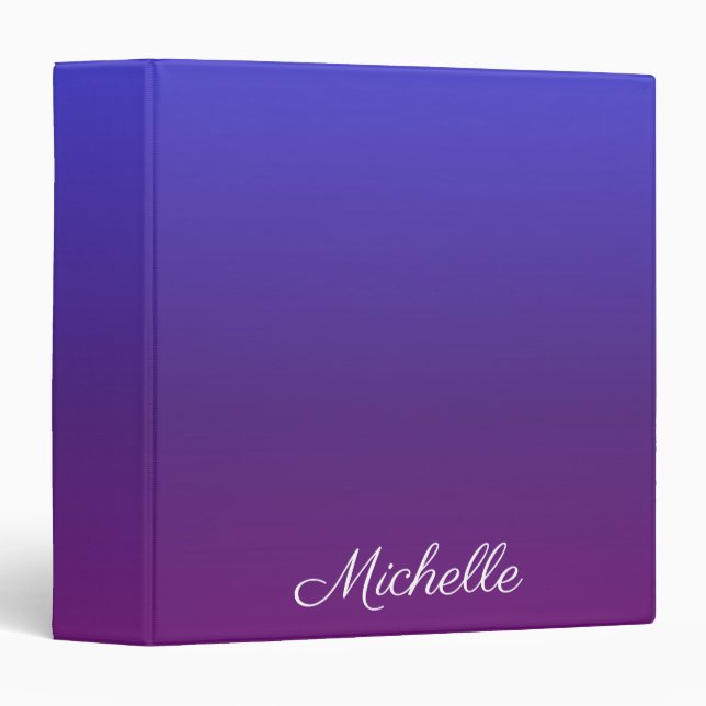 Personalized blue and purple ombre binder (Front/Spine)