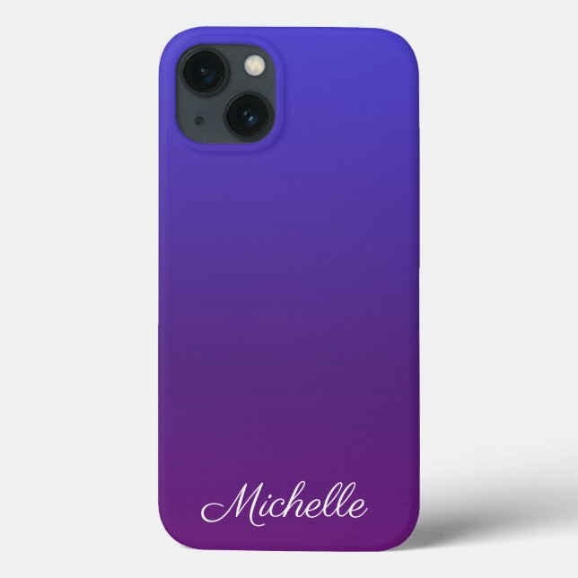 Personalized blue and purple ombre Case-Mate iPhon Case-Mate iPhone Case (Back)