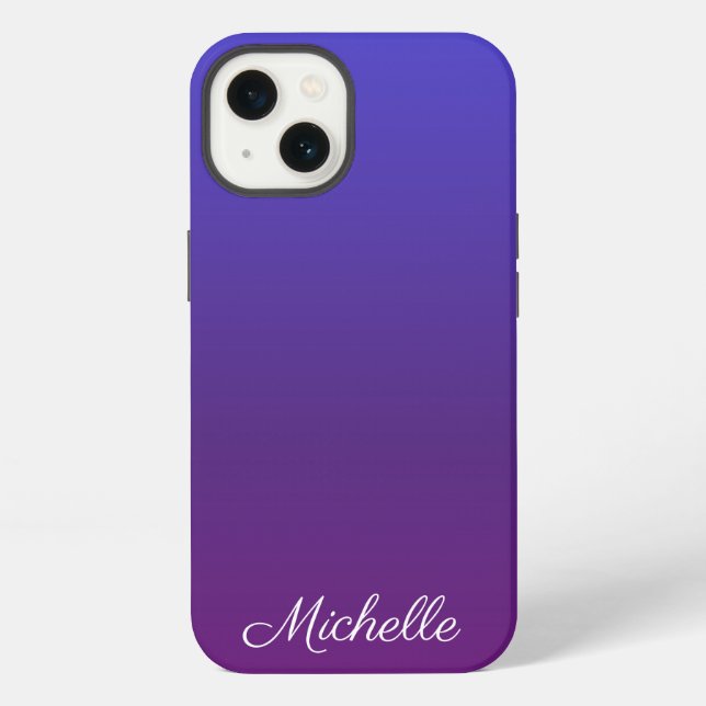 Personalized blue and purple ombre Case-Mate iPhon iPhone Case (Back)