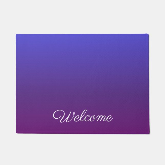 Personalized blue and purple ombre doormat (Front)