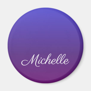 Personalized blue and purple ombre magnet