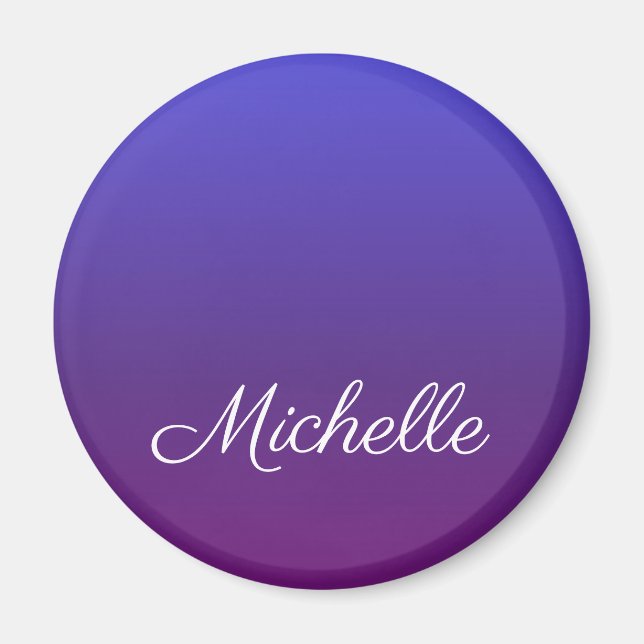 Personalized blue and purple ombre magnet (Front)
