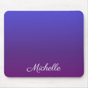 Personalized blue and purple ombre mouse pad
