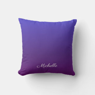 Personalized blue and purple ombre throw pillow