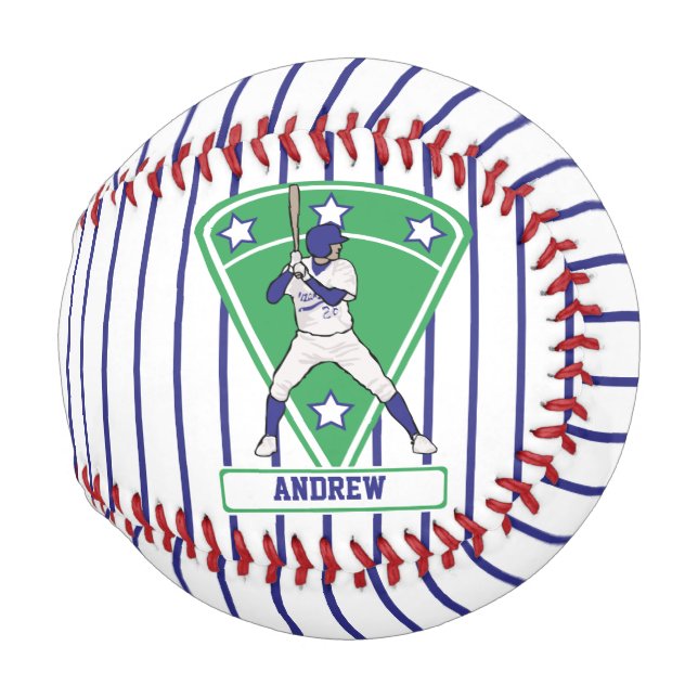 Personalized blue and white baseball star design (Front Right)