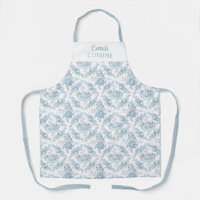 Personalized Blue and White Engraved Floral