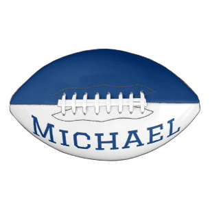 Personalized Blue and White  Football