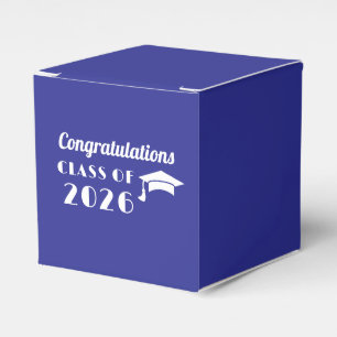 Personalized Blue and White Graduation Favor Box