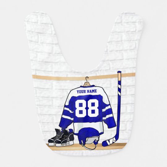 blue and white hockey jersey