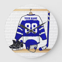 Personalized Blue and White Ice Hockey Jersey