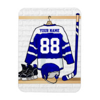 Personalized Blue and White Ice Hockey Jersey
