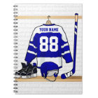 Personalized Blue and White Ice Hockey Jersey