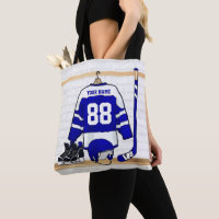 Personalized Blue and White Ice Hockey Jersey