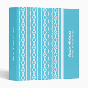Personalized: Blue And White Link Pattern Binder