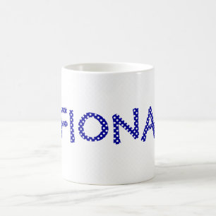 Personalized Blue and White Polka Dot Mug