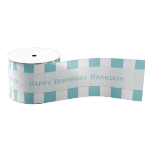 Personalized Blue And White Striped Ribbon Grosgrain Ribbon