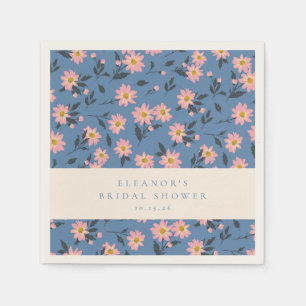 Personalized Blue and Yellow Florals Spring Garden Napkin