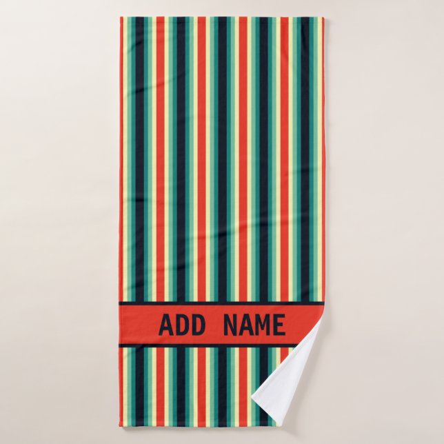 Personalized Blue Aqua Green Yellow Red Bath Towel (Bath Towel)