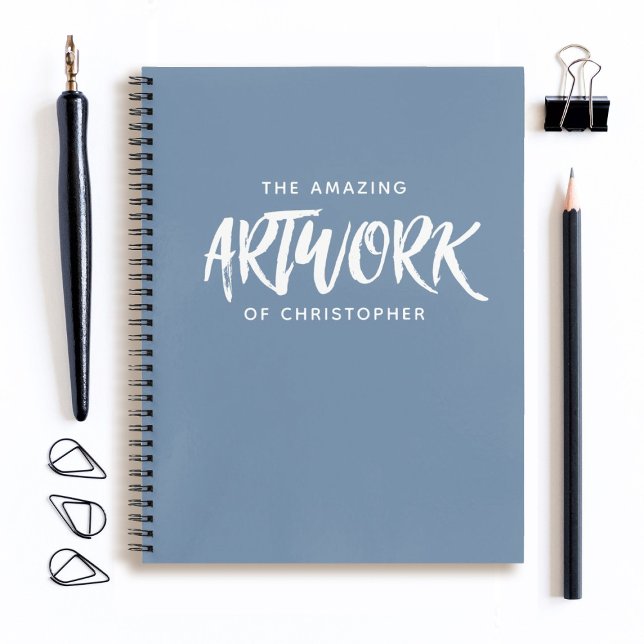 Personalized Blue Artist Sketchbook Notebook (Creator Uploaded)