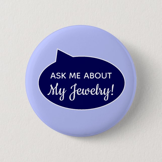 Personalized Blue Ask Me About Button (Front)