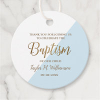 Personalized Blue Baby Baptism thank you
