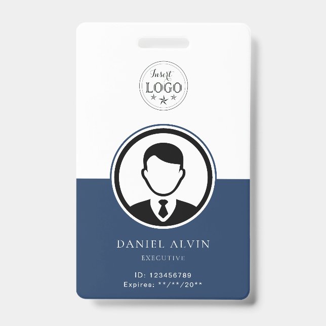 Personalized Blue Badge for Employees (Front)