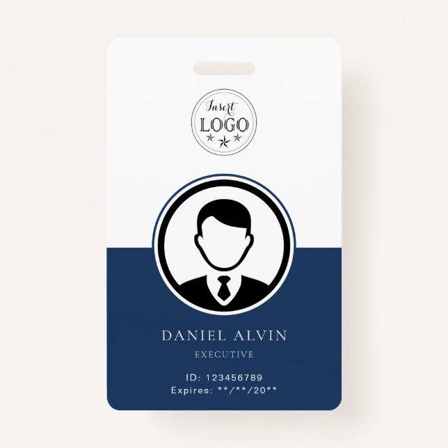 Personalized Blue Badge for Employees (Front)