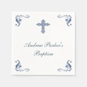 Personalized Blue Baptism/Baby Shower Napkins