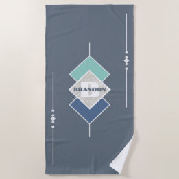 Personalized Blue Beach Towel