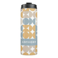 Personalized Blue Beige Yellow Midcentury Art