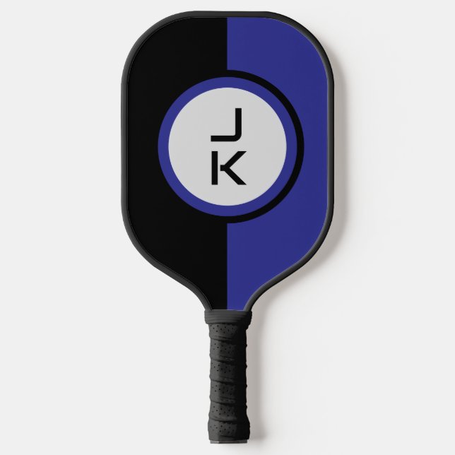 Personalized Blue Black Pickleball Paddle (Front)
