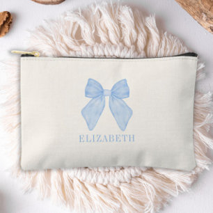 Personalized Blue Bow Coquette Aesthetic Accessory Pouch