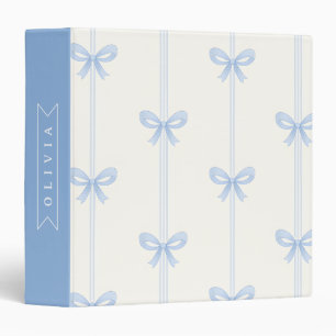 Personalized Blue Bow Coquette Name Aesthetic Binder