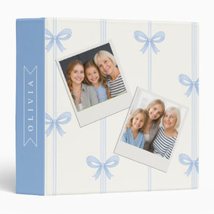 Personalized Blue Bow Coquette Name Aesthetic Binder