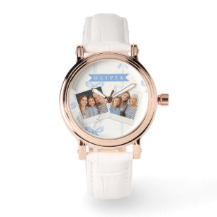 Personalized Blue Bow Coquette Name Aesthetic Watch