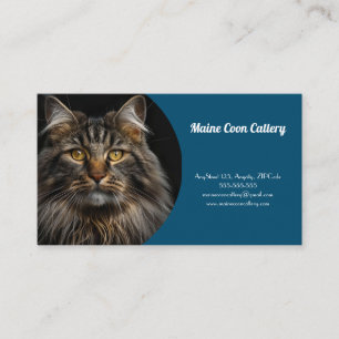 Personalized Blue Business Card For Cattery 