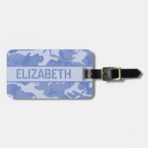 Personalized Blue Camo Luggage Tag