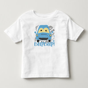 Personalized Blue Car Beep Beep Toddler T-Shirt